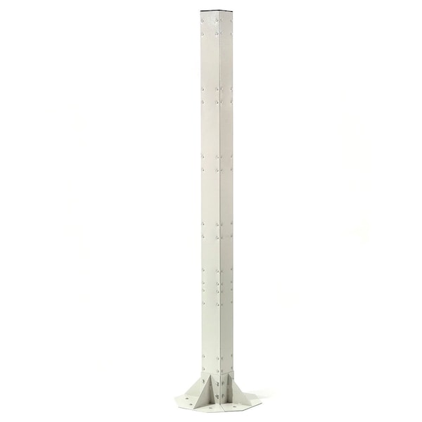 Global Industrial 81inH Steel Post with Fixed Base and Power Outlets, Beige 752152BGE - main